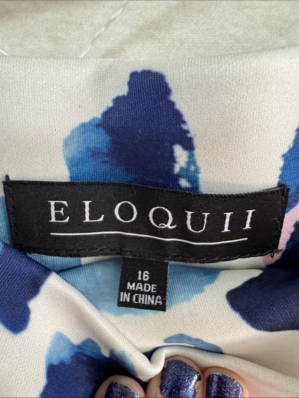 Eloquii Blue & Pink Watercolor Leopard Print Plus Size 16 Skirt - Picture 2 of 6